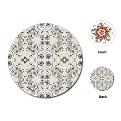 Folk Flowers Print Floral Pattern Ethnic Art Playing Cards Single Design (round) by Eskimos