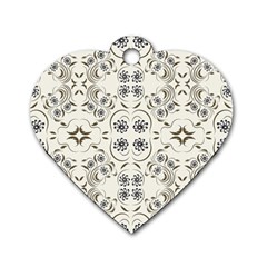 Folk Flowers Print Floral Pattern Ethnic Art Dog Tag Heart (two Sides) by Eskimos