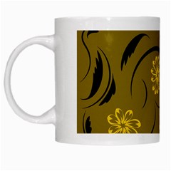 Folk Flowers Print Floral Pattern Ethnic Art White Mugs by Eskimos