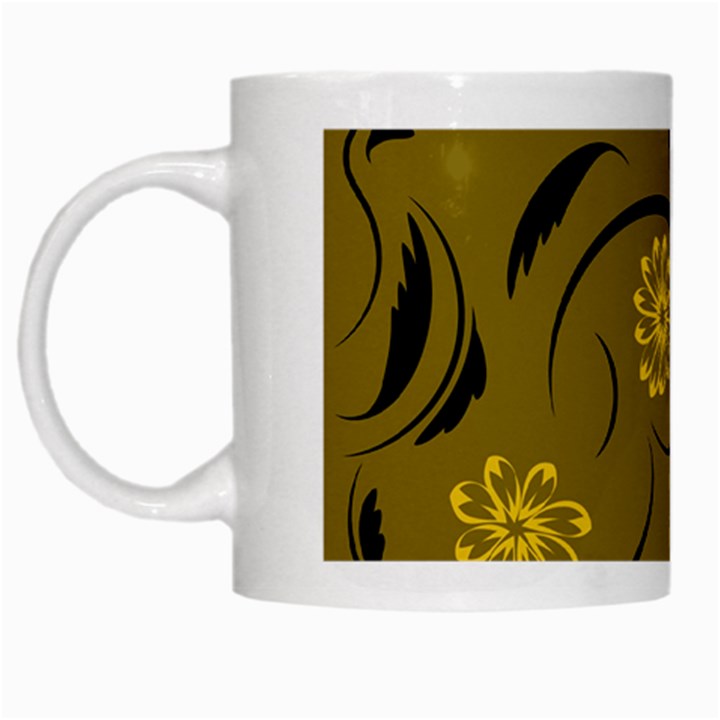 Folk flowers print Floral pattern Ethnic art White Mugs