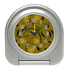 Folk Flowers Print Floral Pattern Ethnic Art Travel Alarm Clock by Eskimos