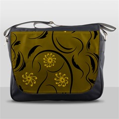 Folk Flowers Print Floral Pattern Ethnic Art Messenger Bag by Eskimos