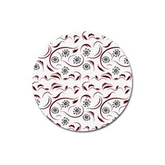 Folk Flowers Print Floral Pattern Ethnic Art Magnet 3  (round) by Eskimos