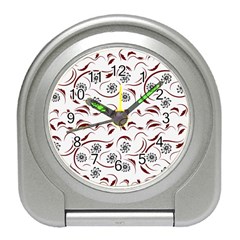 Folk Flowers Print Floral Pattern Ethnic Art Travel Alarm Clock by Eskimos