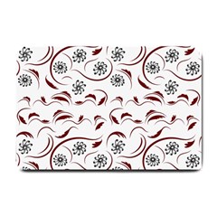 Folk Flowers Print Floral Pattern Ethnic Art Small Doormat  by Eskimos