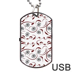 Folk Flowers Print Floral Pattern Ethnic Art Dog Tag Usb Flash (two Sides) by Eskimos