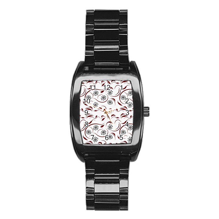 Folk flowers print Floral pattern Ethnic art Stainless Steel Barrel Watch