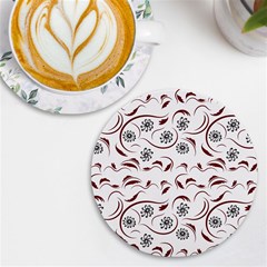 Folk Flowers Print Floral Pattern Ethnic Art Uv Print Round Tile Coaster by Eskimos