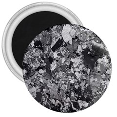 Black And White Debris Texture Print 3  Magnets by dflcprintsclothing