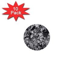 Black And White Debris Texture Print 1  Mini Buttons (10 Pack)  by dflcprintsclothing