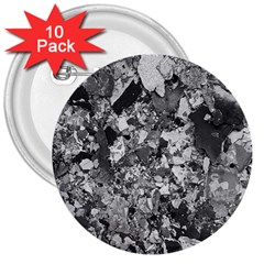 Black And White Debris Texture Print 3  Buttons (10 Pack)  by dflcprintsclothing