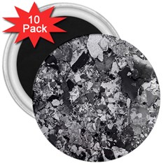 Black And White Debris Texture Print 3  Magnets (10 Pack)  by dflcprintsclothing