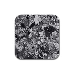 Black And White Debris Texture Print Rubber Square Coaster (4 Pack) by dflcprintsclothing