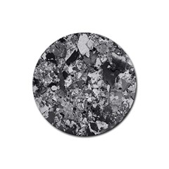 Black And White Debris Texture Print Rubber Round Coaster (4 Pack) by dflcprintsclothing