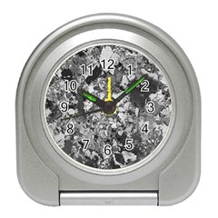 Black And White Debris Texture Print Travel Alarm Clock