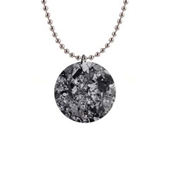 Black And White Debris Texture Print 1  Button Necklace by dflcprintsclothing