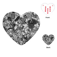 Black And White Debris Texture Print Playing Cards Single Design (heart) by dflcprintsclothing