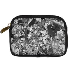 Black And White Debris Texture Print Digital Camera Leather Case by dflcprintsclothing