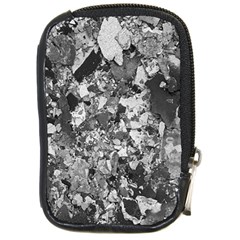 Black And White Debris Texture Print Compact Camera Leather Case by dflcprintsclothing