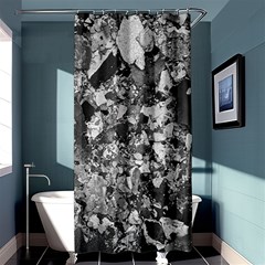 Black And White Debris Texture Print Shower Curtain 36  X 72  (stall)  by dflcprintsclothing