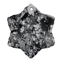 Black And White Debris Texture Print Ornament (snowflake)