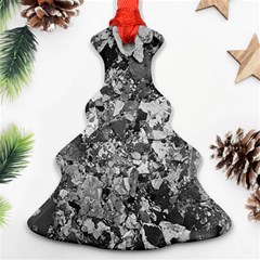 Black And White Debris Texture Print Ornament (christmas Tree) 