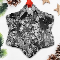 Black And White Debris Texture Print Snowflake Ornament (two Sides) by dflcprintsclothing