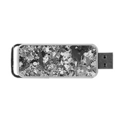 Black And White Debris Texture Print Portable Usb Flash (one Side) by dflcprintsclothing