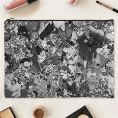 Black And White Debris Texture Print Cosmetic Bag (xxxl)