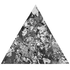 Black And White Debris Texture Print Wooden Puzzle Triangle