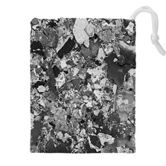 Black And White Debris Texture Print Drawstring Pouch (5xl)