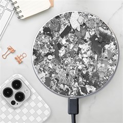 Black And White Debris Texture Print Wireless Charger by dflcprintsclothing