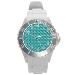 Digital Illusion Round Plastic Sport Watch (L)