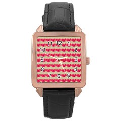 Garden Rose Gold Leather Watch  by Sparkle