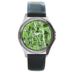 Green Desire Round Metal Watch by DimitriosArt