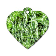 Green Desire Dog Tag Heart (one Side) by DimitriosArt