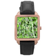 Green Desire Rose Gold Leather Watch  by DimitriosArt