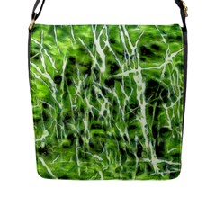 Green Desire Flap Closure Messenger Bag (l) by DimitriosArt