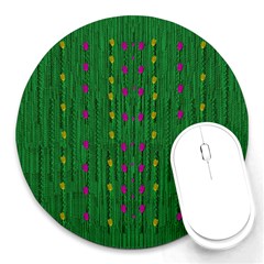 Forest Tulips Groowing To Reach The Divine Sky Pop-culture Round Mousepads by pepitasart