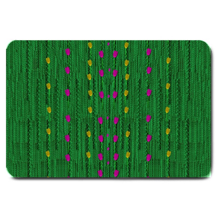 Forest Tulips Groowing To Reach The Divine Sky Pop-culture Large Doormat 