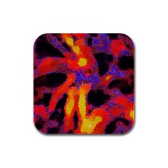 Requiem  Of The Lava  Stars Rubber Square Coaster (4 Pack) by DimitriosArt