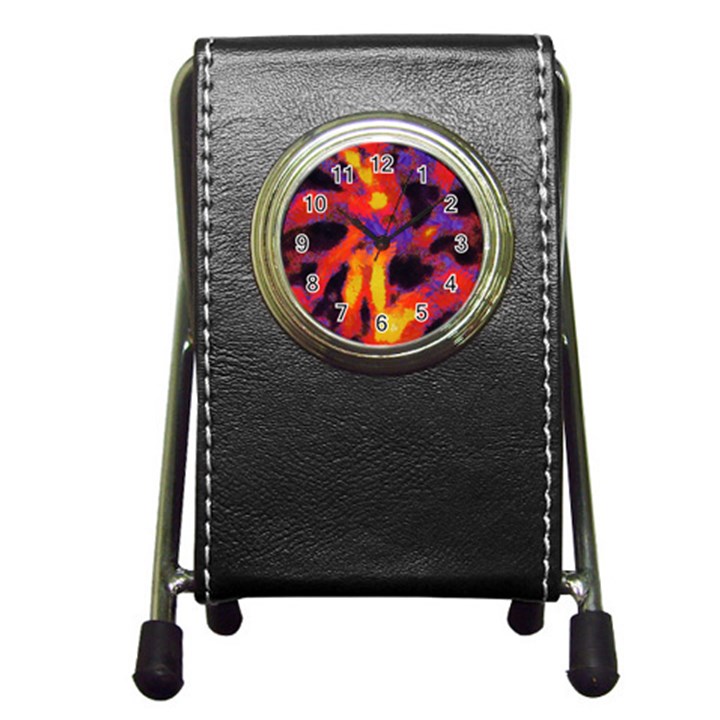 Requiem  of the lava  stars Pen Holder Desk Clock