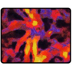 Requiem  Of The Lava  Stars Fleece Blanket (medium)  by DimitriosArt