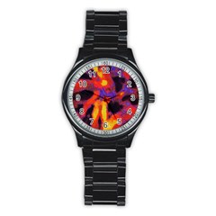 Requiem  Of The Lava  Stars Stainless Steel Round Watch by DimitriosArt