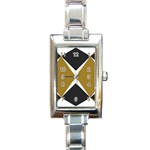 Abstract pattern geometric backgrounds   Rectangle Italian Charm Watch Front