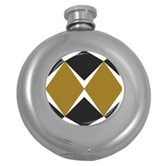 Abstract Pattern Geometric Backgrounds   Round Hip Flask (5 Oz) by Eskimos