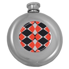 Abstract Pattern Geometric Backgrounds   Round Hip Flask (5 Oz) by Eskimos