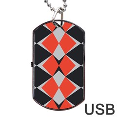 Abstract Pattern Geometric Backgrounds   Dog Tag Usb Flash (two Sides) by Eskimos