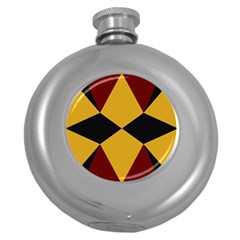 Abstract Pattern Geometric Backgrounds   Round Hip Flask (5 Oz) by Eskimos