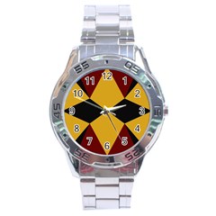 Abstract Pattern Geometric Backgrounds   Stainless Steel Analogue Watch by Eskimos